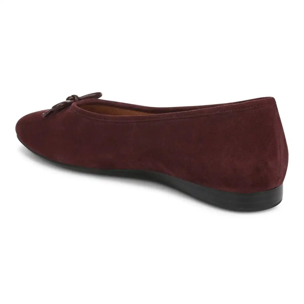 Larissa Wedge Flat Mulled Wine Suede