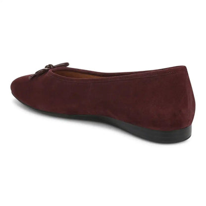 Larissa Wedge Flat Mulled Wine Suede