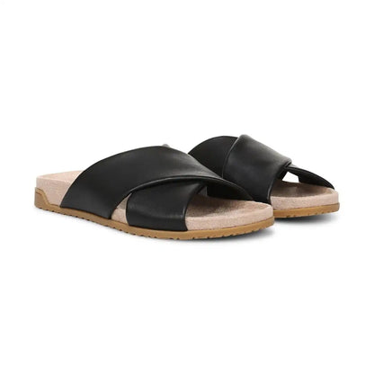 Etna Slide Sandal Black Leather