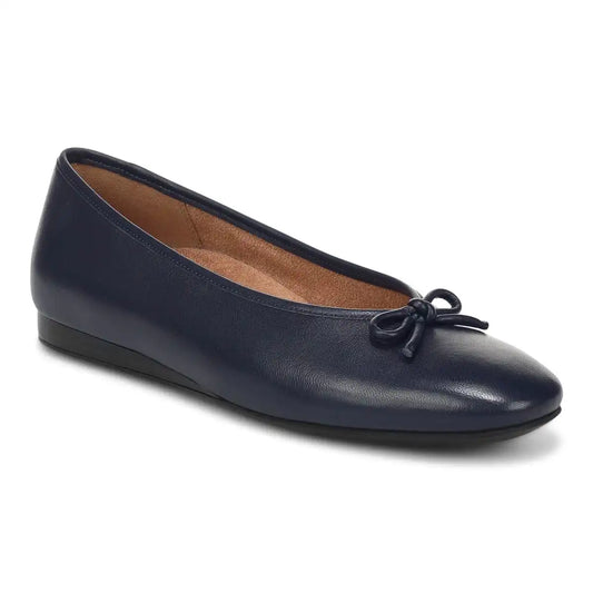 Larissa Wedge Flat Navy Blazer Leather