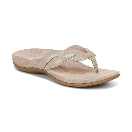 Bella Braid Toe Post Sandal Gold Shimmer Leather