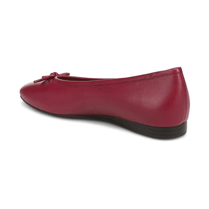 Larissa Wedge Flat Tibetan Red Leather
