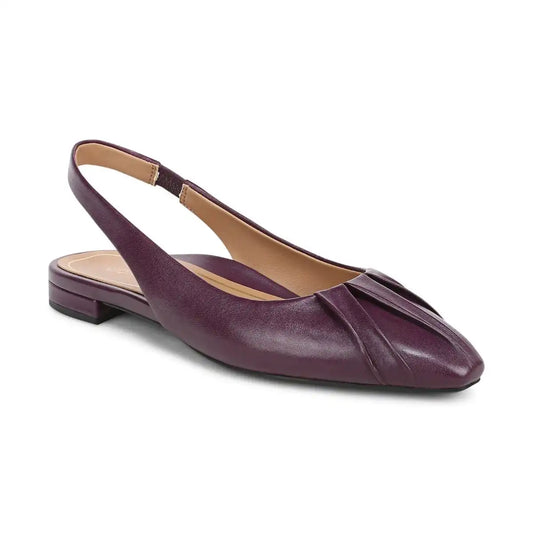Gabriela Slingback Flat Winter Plum Leather