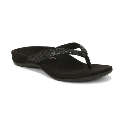 Dillon Shine Toe Post Sandal Black