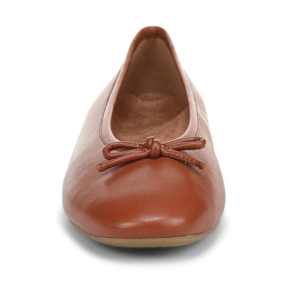 Larissa Wedge Flat Equestrian Tan Leather