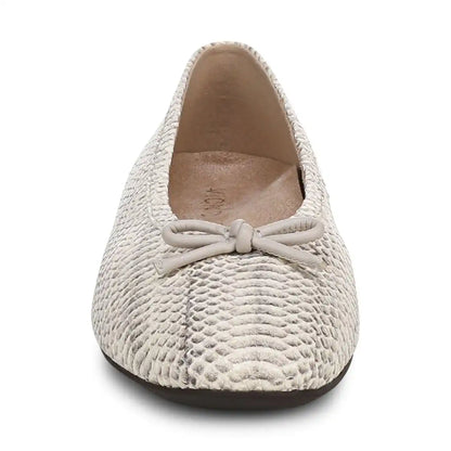 Larissa Wedge Flat Ivory Python Print Leather
