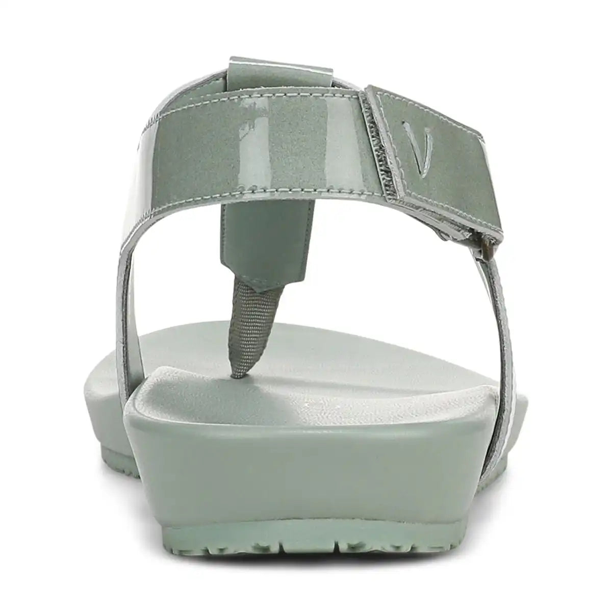 Palisades Toe Post Ankle Strap Sandal Iceberg Green Patent