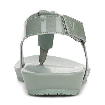 Palisades Toe Post Ankle Strap Sandal Iceberg Green Patent