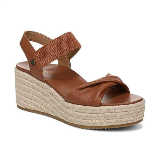 Darla Espadrille Wedge Sandal Tan Leather