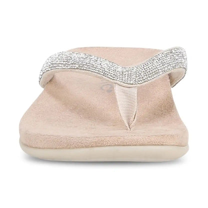 Dillon Shine Toe Post Sandal Cream