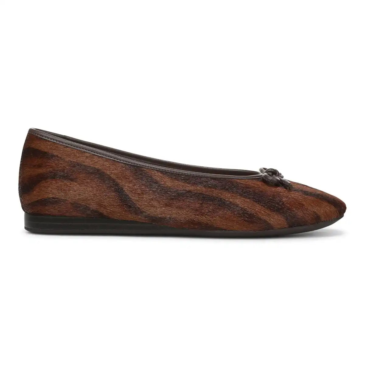 Larissa Wedge Flat Brown Multi Haircalf