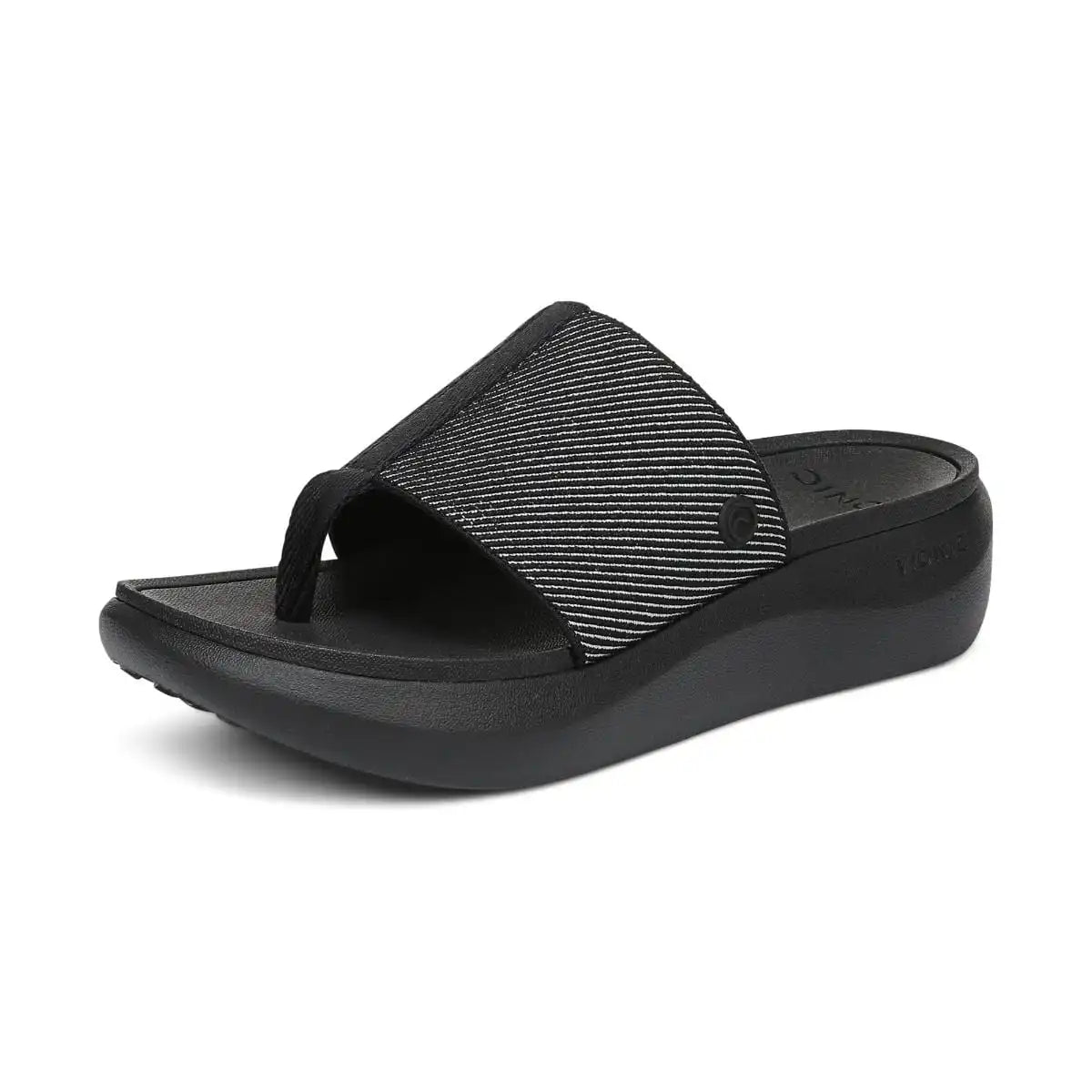 Beach Aqua Platform Toe Post Sandal Black