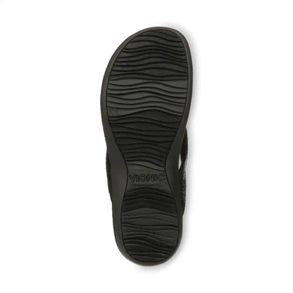 Dillon Shine Toe Post Sandal Black