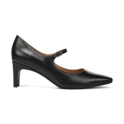Samira Mary Jane Dress Heel Black Leather