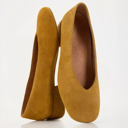 Petra Heeled Ballet Flat Desert Sand Suede