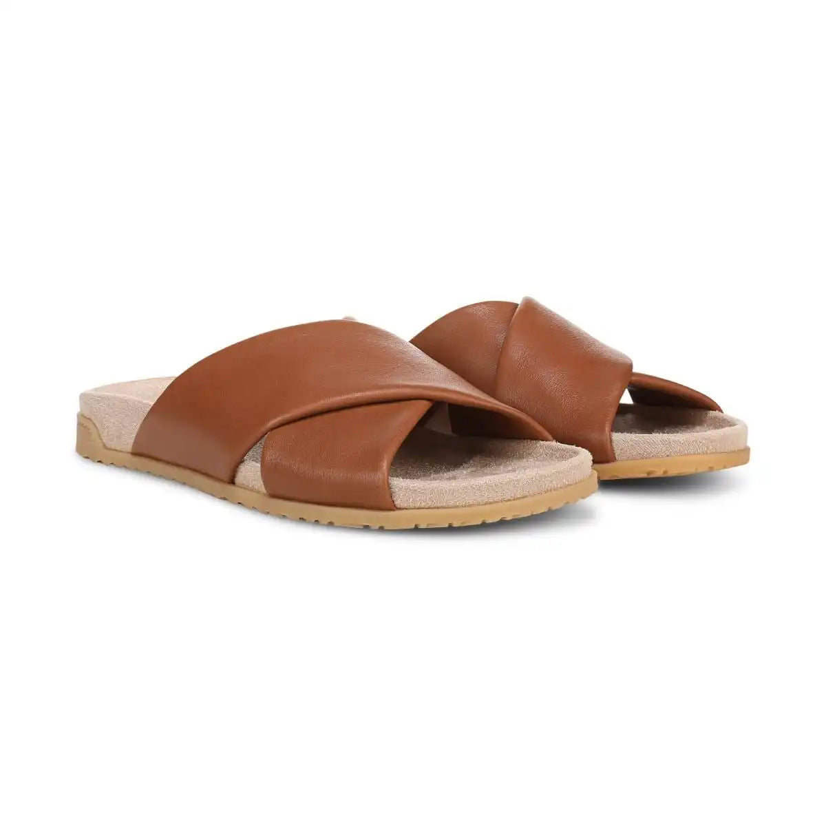 Etna Slide Sandal Tan Leather
