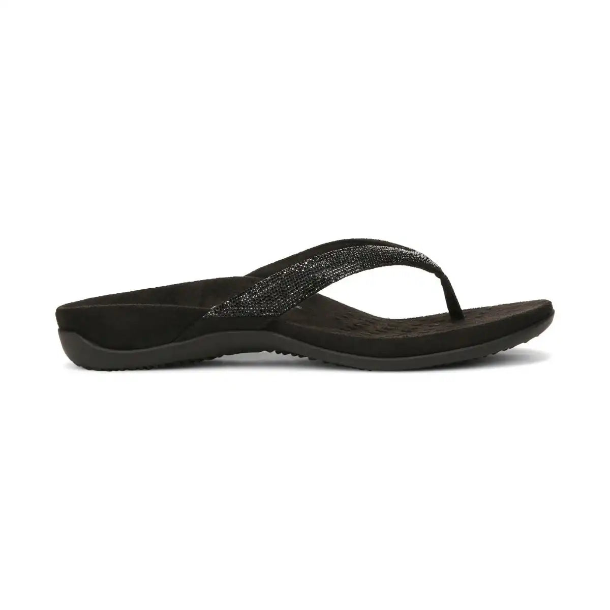 Dillon Shine Toe Post Sandal Black