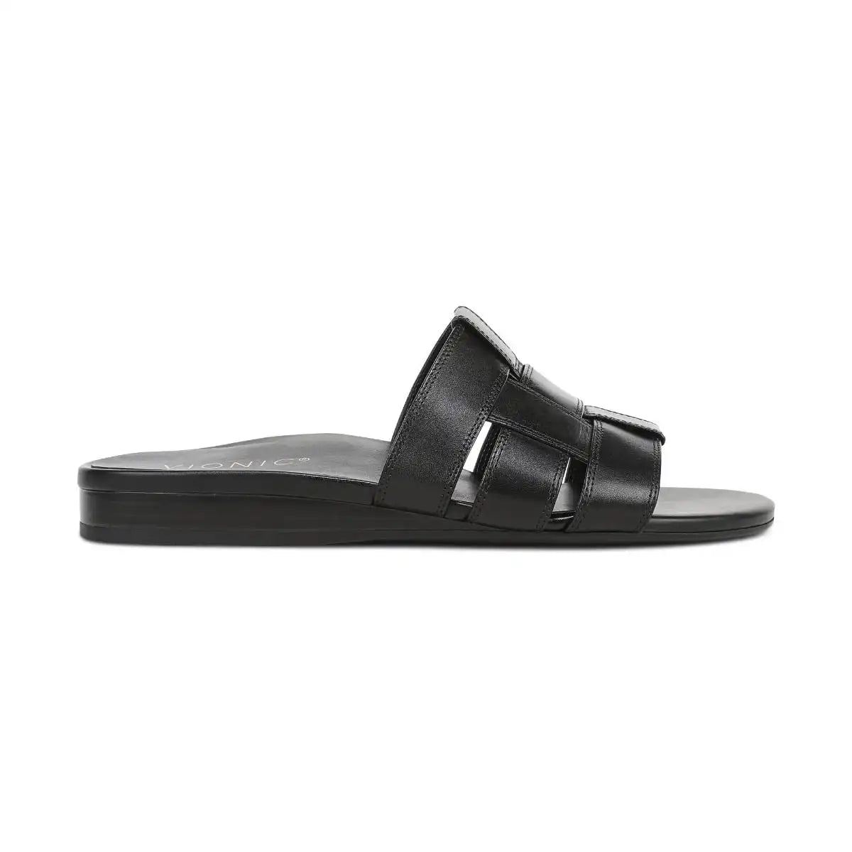 Glendora Slide Sandal Black Leather