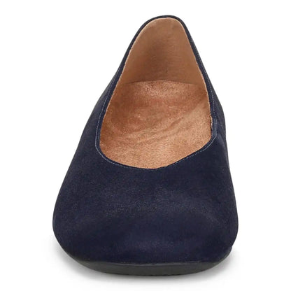 Petra Heeled Ballet Flat Navy Blazer Suede