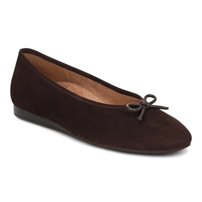 Larissa Wedge Flat Chocolate Ganache Suede