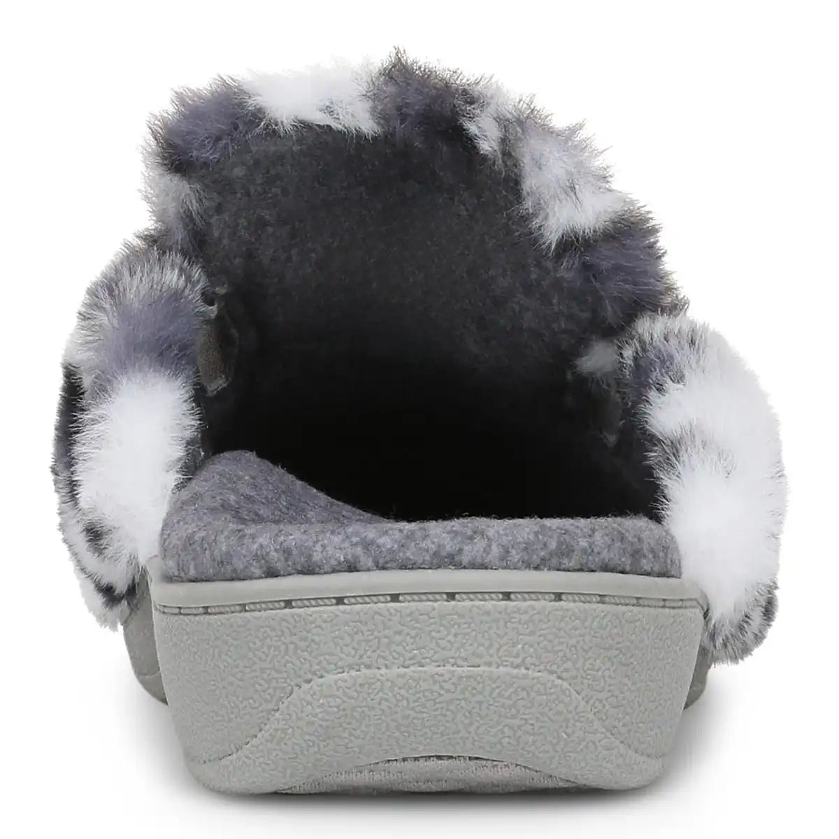 Gemma II Mule Slippers White Leopard Print Fur