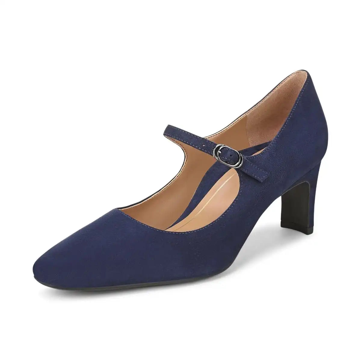 Samira Mary Jane Dress Heel Navy Blazer Suede