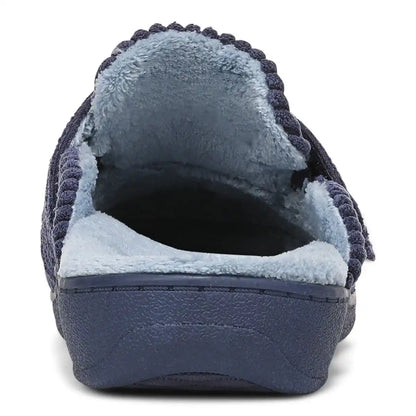 Gemma II Mule Slippers Navy Velvet Corduroy