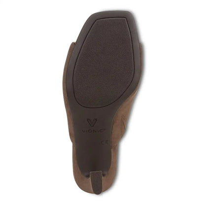 Charlie Heeled Slide Sandal Driftwood Suede