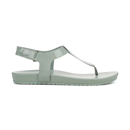 Palisades Toe Post Ankle Strap Sandal Iceberg Green Patent