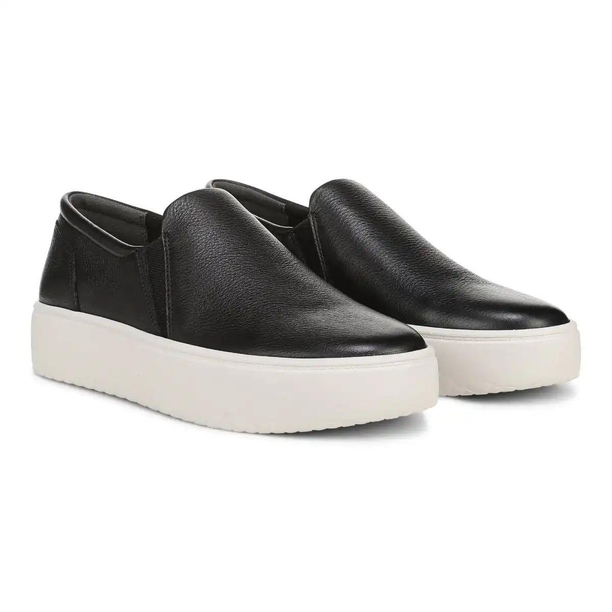Ellen Platform Slip On Sneaker Black Leather
