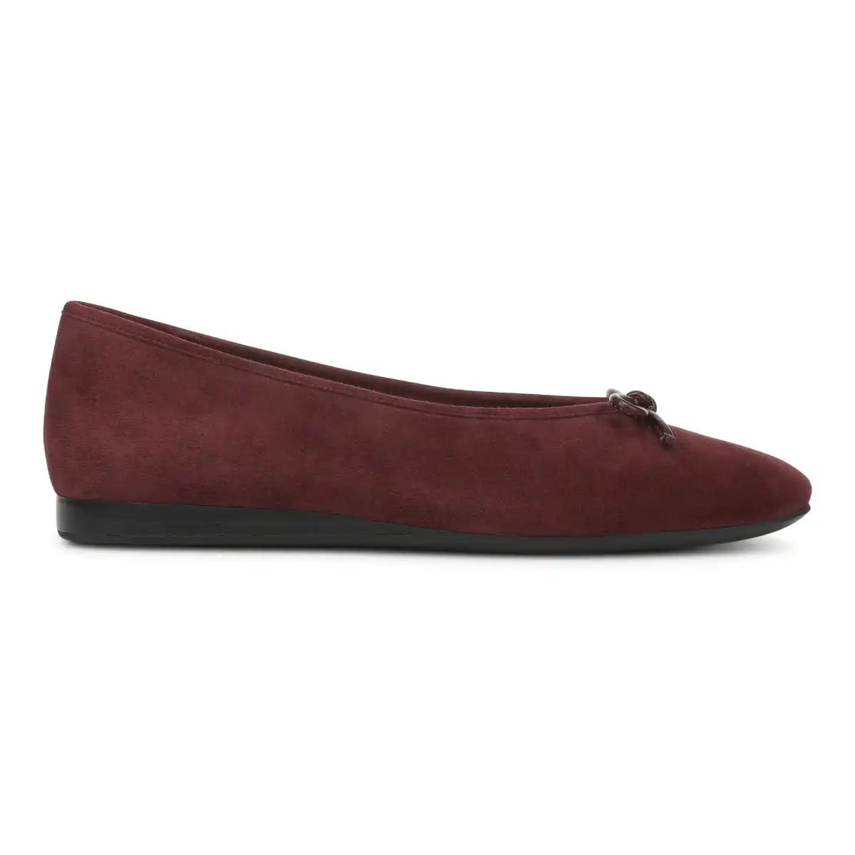 Larissa Wedge Flat Mulled Wine Suede