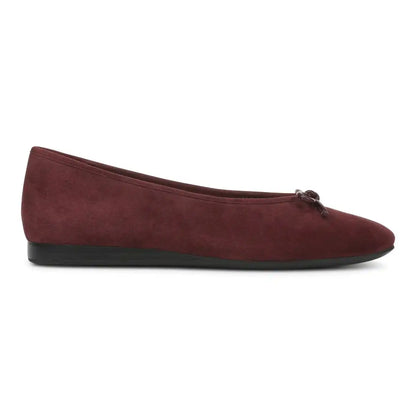 Larissa Wedge Flat Mulled Wine Suede