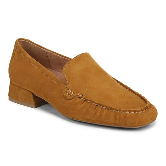 Pilar Heeled Loafer Chocolate Ganache Suede