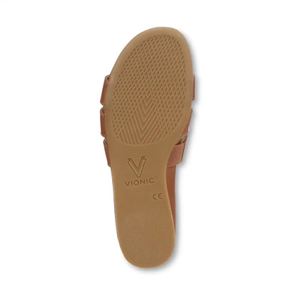 Glendora Slide Sandal Tan Leather