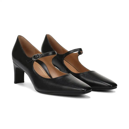 Samira Mary Jane Dress Heel Black Leather