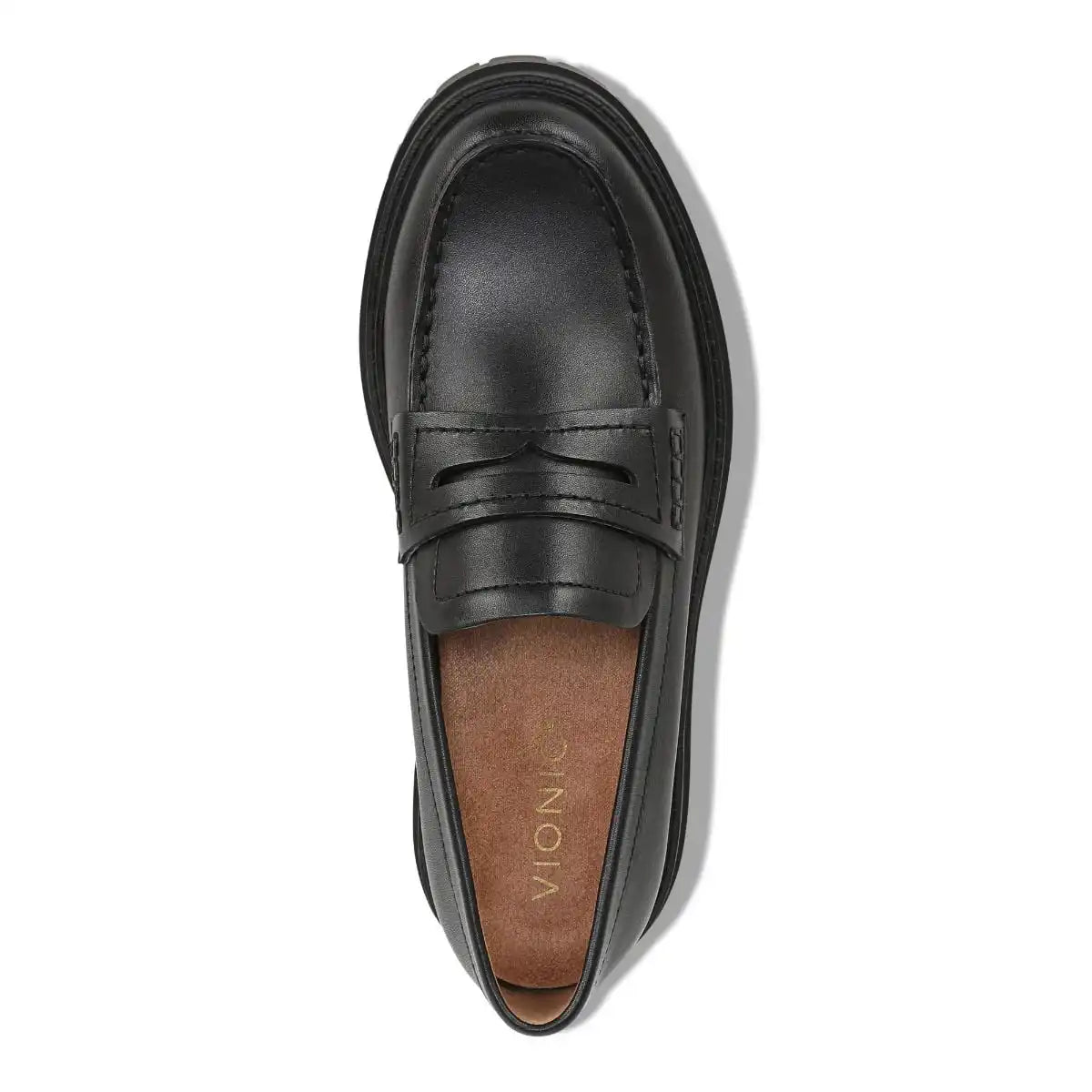 Georgia Lug Sole Loafer Black Leather