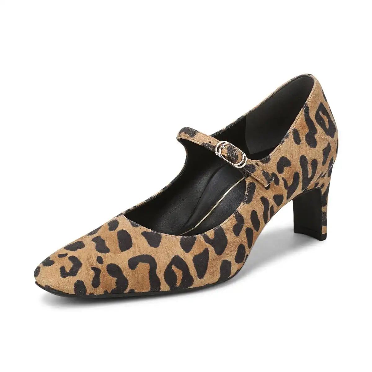 Samira Mary Jane Dress Heel Tan Leopard Print Suede