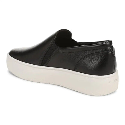 Ellen Platform Slip On Sneaker Black Leather