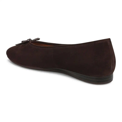 Larissa Wedge Flat Chocolate Ganache Suede