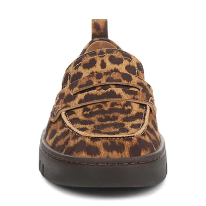 Uptown Loafer Tan Leopard Print Suede