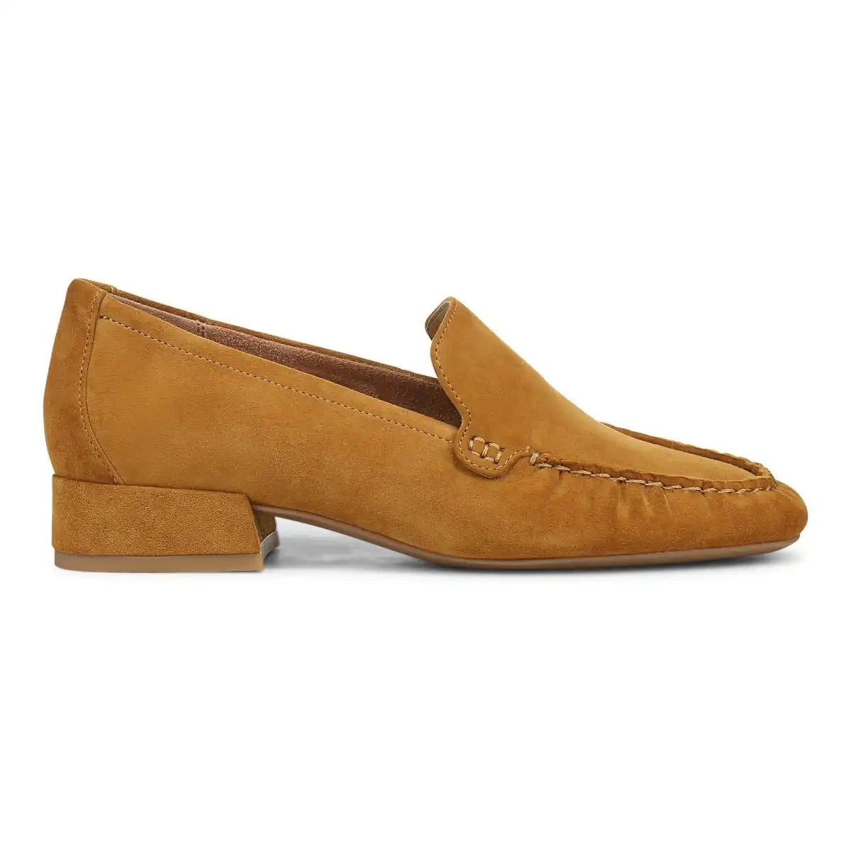 Pilar Heeled Loafer Chocolate Ganache Suede