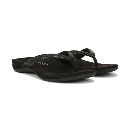 Dillon Shine Toe Post Sandal Black