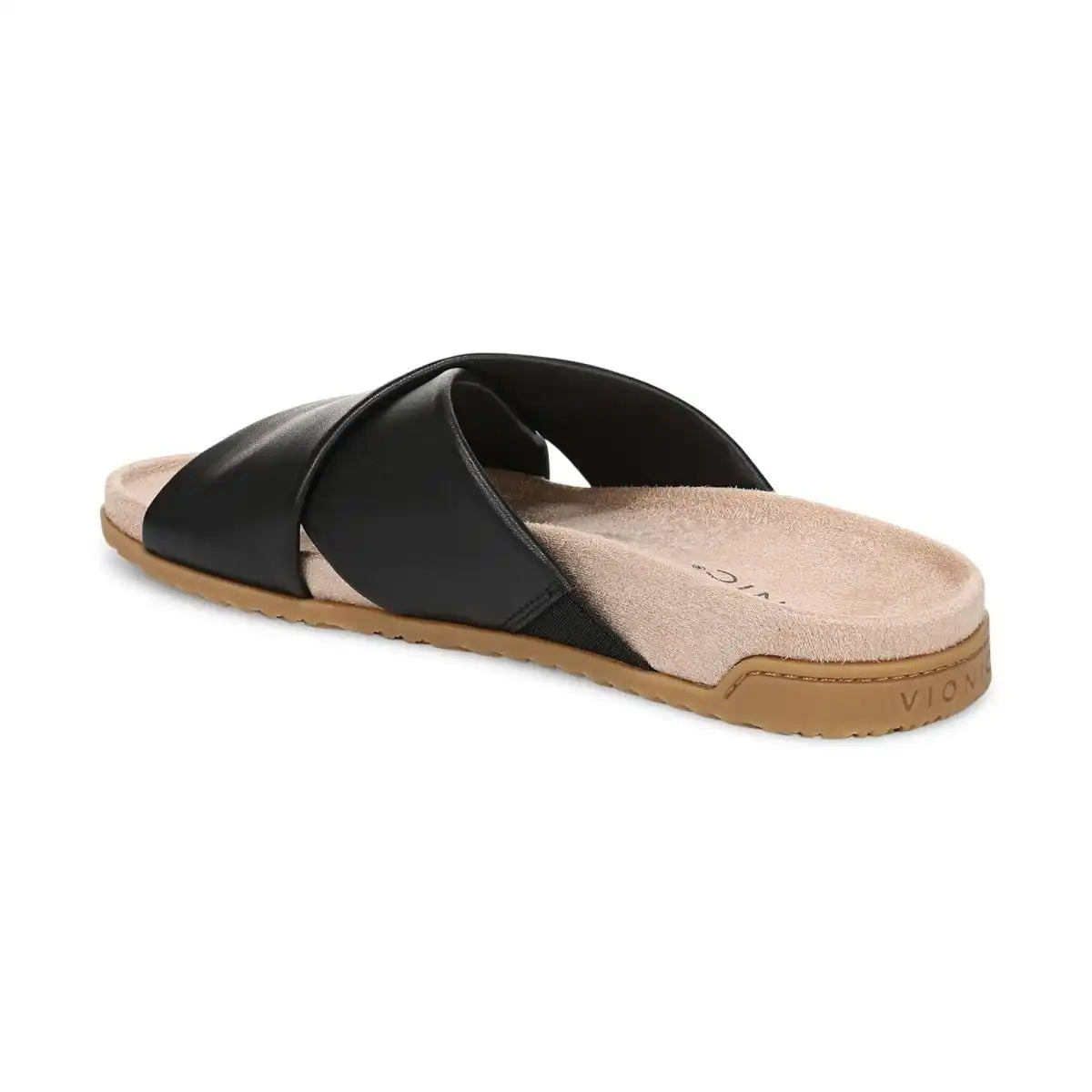 Etna Slide Sandal Black Leather