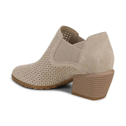 Bethany Perf Heeled Ankle Boot Lucid Beige Suede