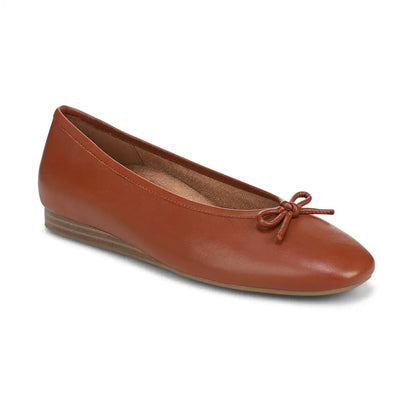 Larissa Wedge Flat Equestrian Tan Leather
