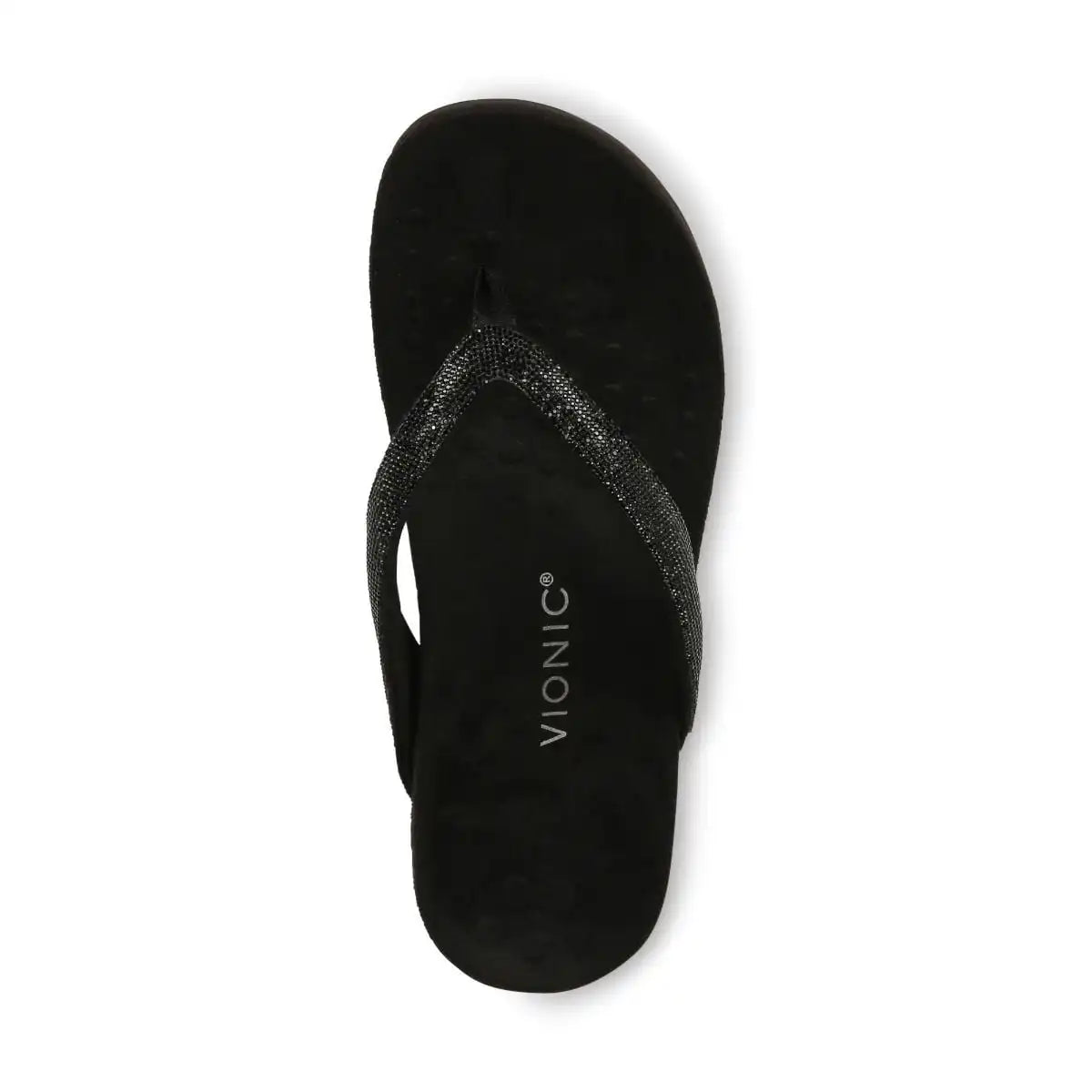 Dillon Shine Toe Post Sandal Black