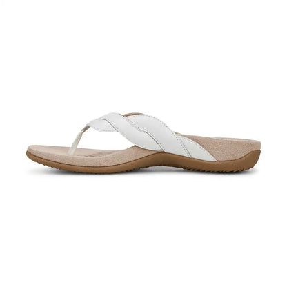 Bella Braid Toe Post Sandal White Nappa