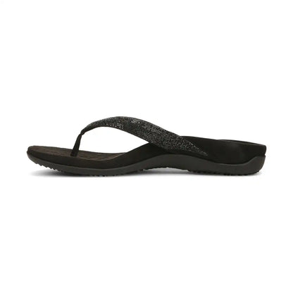Dillon Shine Toe Post Sandal Black