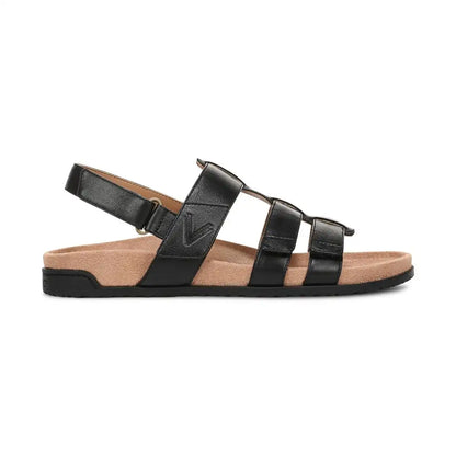Eureka Strappy Sandal Black Leather