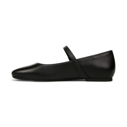 Alameda Mary Jane Flat Black Leather